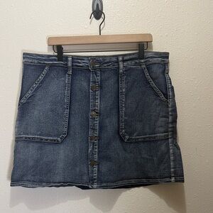 Lexi Denim Button-Front Mini Skirt, Size 20